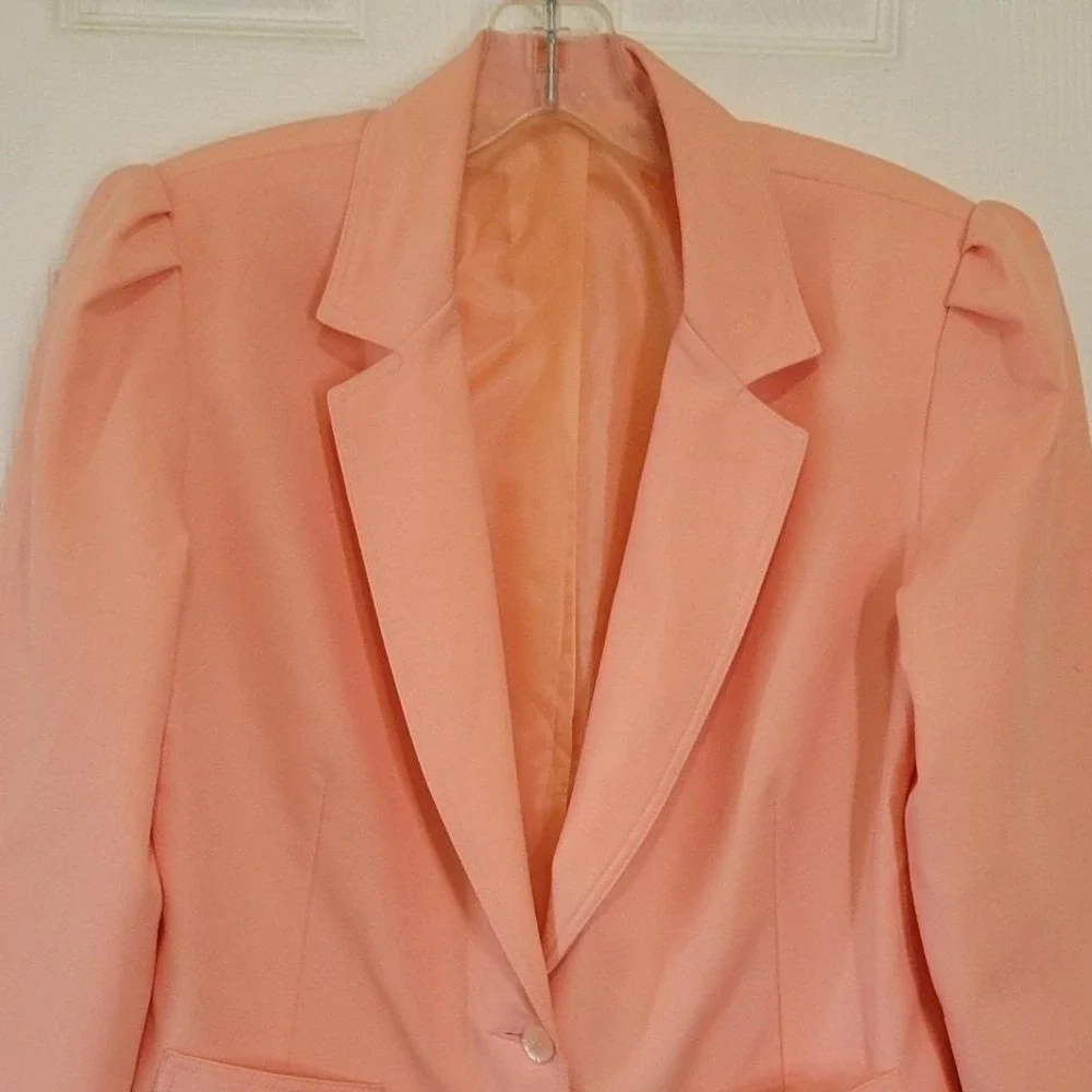 Vintage Edith Flagg California Peach‎ Dress Jacket Set Belt Size 10 AS IS